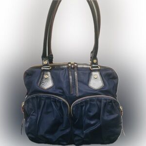 MZ Wallace Jane Nylon Satchel Shoulder Handbag Navy Blue